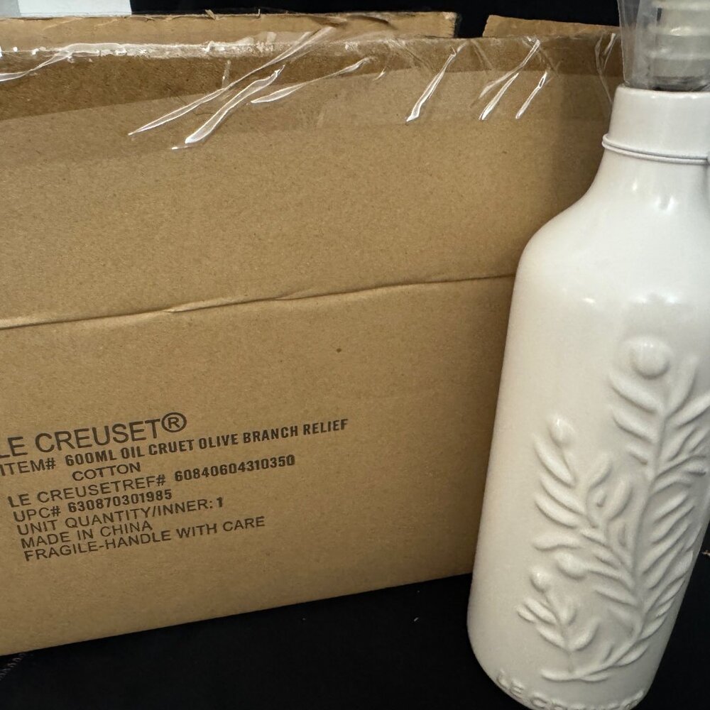 Le Cruset Olive Branch Collection Oil Cruet in White - Picture 3 of 3